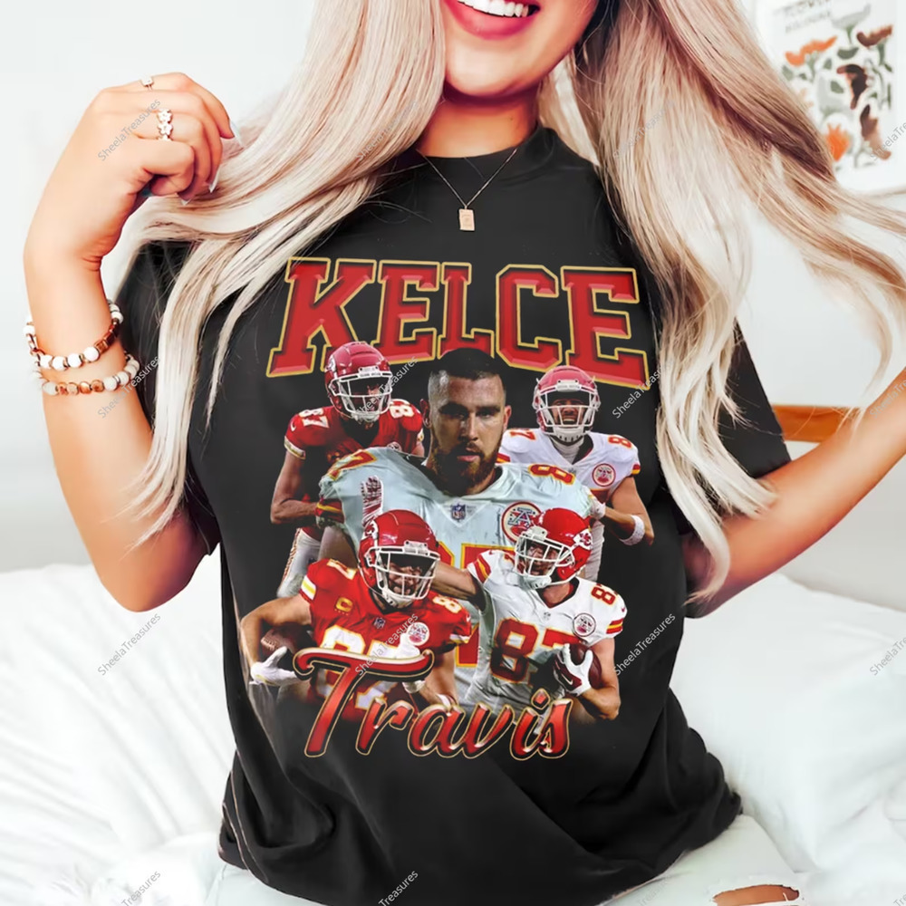 Travis Kelce Shirt Black Color Football Shirt Classic 90S Graphic Tee